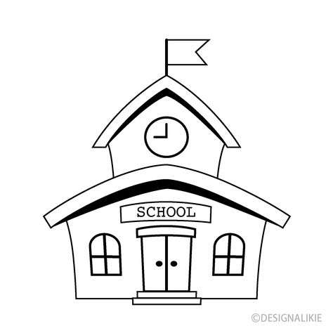 A free clip art image that designed a black and white school. Welcome Back To School Clipart, School Clipart Black And White, Writing Clipart, Back To School Images, Teaching Clipart, Black And White Clip Art, Back To School Clipart, Apple Picture, Background Black And White