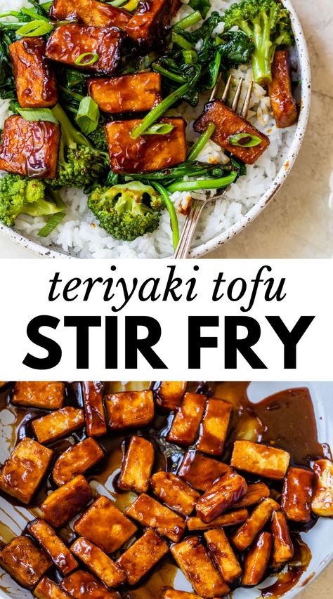 Tofu Broccoli Stir Fry, Sautéed Broccoli, Broccoli Tofu, Vegetarian Stir Fry, Easy Stir Fry Recipes, Teriyaki Tofu, Tofu Stir Fry, Homemade Teriyaki Sauce, Crispy Tofu