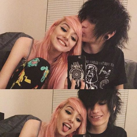 Alex Dorame and Johnnie Guilbert Emo Couples Aethstetic, 2000s Emo Couple, Alex Dorame And Johnnie Guilbert, Emo Couple, Scene Couple, Cute Emo Couples, Alex Dorame, Emo Couples, Shannon Taylor