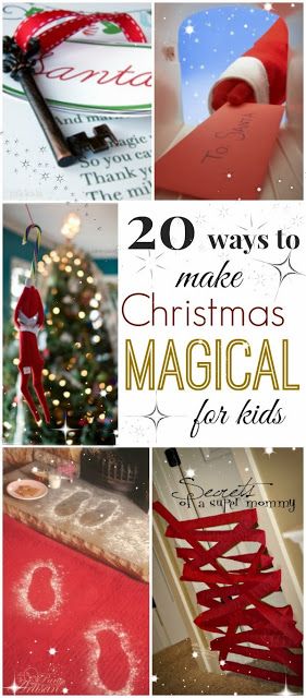 There are so many ways to make Christmas magical for your little ones.  I feel like a kid again myself when I see the sparkle in my girls eyes.  Here are 20 ways to fill their hearts and lives with the magic of the season. How To Make Christmas Magical For Toddler, Magical Christmas Morning For Kids, Creating Christmas Magic, Christmas Ideas For Kids Traditions, Christmas Magic For Toddlers, Making Christmas Magical For Kids, Santa Traditions For Kids, Magical Christmas For Kids, Christmas Magic For Kids