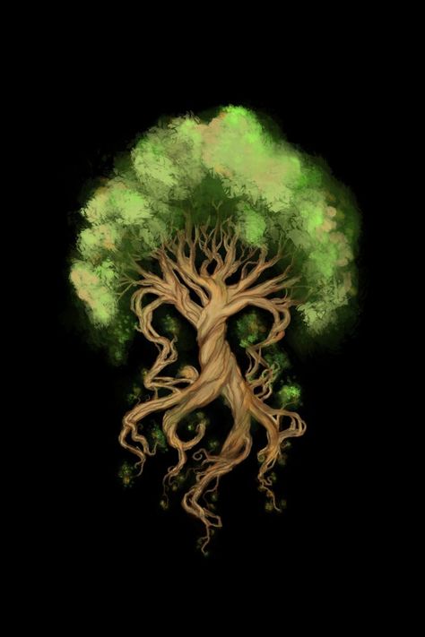 The eternal tree, tree of life and fertility - Yggdrasil! Also a symbol of the earth and the keeping of our planet, in a good way. (save our planet!) Fantasy Tree Drawing, Yggdrasil Tattoo, Oak Tree Tattoo, Yggdrasil Tree, Tree Of Life Painting, Family Tree Art, Medusa Art, Fantasy Tree, Save Our Planet