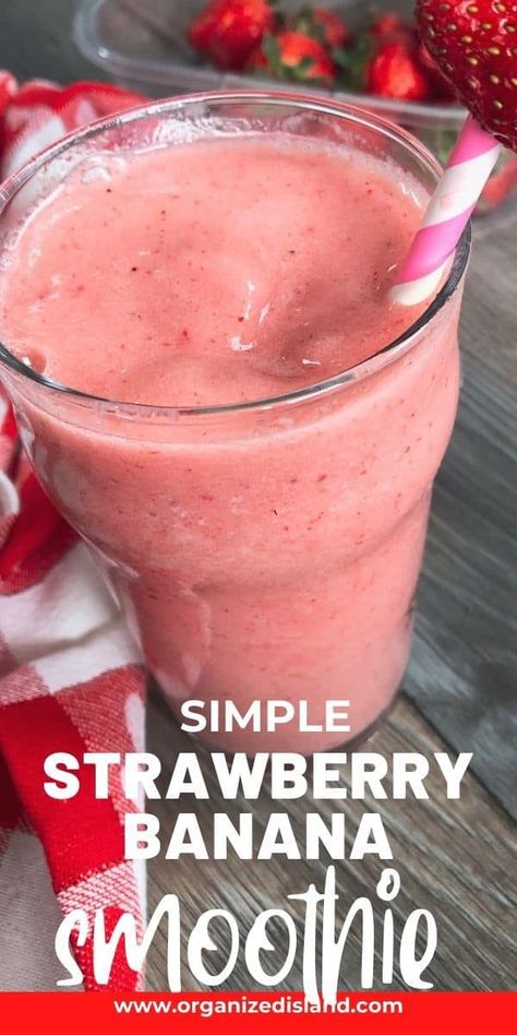 Simole Strawberry Banana Smoothie - perfect for a quilck breakfast idea.#breakfastsmoothie#healthysmoothie Smoothie Base Ideas, Strawberry Banana Smoothie No Yogurt, Smoothie Recipes No Yogurt, Fruit Juice Smoothie Recipes, Smoothie Recipes Without Yogurt, Frozen Strawberry Smoothie, Strawberry Banana Yogurt Smoothie, Frozen Fruit Smoothie Recipes, Basic Smoothie Recipe