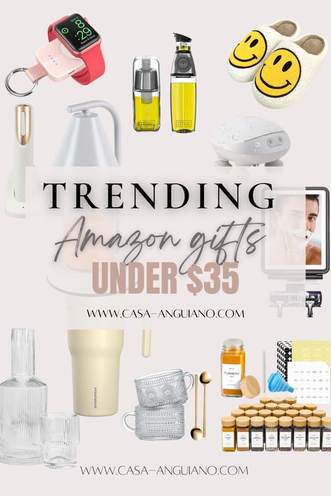 A roundup of trending gift ideas under $35 from Amazon Prime! Personalized Gifts Amazon, 2023 Gift Ideas Women, Amazon Must Haves Under 20$, Gifts For Aunts Christmas, Polyana Gift Ideas, Gift For Anyone Christmas, Must Have Gifts For Women, Gift Guide Amazon, Best Amazon Gifts For Him