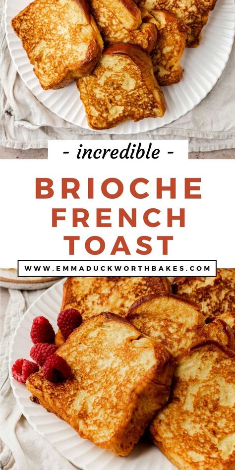 Fancy a simple yet elegant breakfast this weekend? Then look no further than this incredible Brioche French Toast recipe with buttery slices of thick-sliced brioche dipped in a sweet egg custard and fried to perfection. Unbelievably delicious! Best Brioche French Toast, Breakfast Brioche, Brioche French Toast Recipe, Fluffy French Toast, French Brioche, Toast Hawaii, Homemade French Toast, Brioche French Toast, Healthy Breakfast Recipe