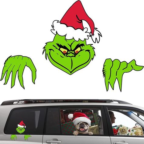 https://amzn.to/3hfXwyF The Grinch Cartoon, Decorations For Car, Cute Christmas Cartoon, Funny Decorations, Christmas Car Decorations, Holiday Car, Funny Car Decals, Stickers For Cars, Holiday Cartoon