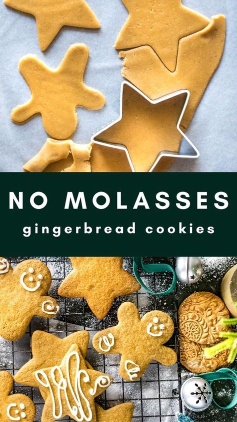 No Molasses Gingerbread Cookies Ginger Cookies Recipe Without Molasses, Molasses Gingerbread Cookies, Gingerbread Cookies Without Molasses, Diy Gingerbread Cookies, Molasses Gingerbread, Easy Gingerbread Cookies, Molasses Recipes, Ginger Cookie Recipes, Chewy Molasses Cookies