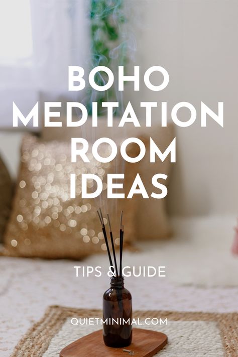 Yoga Meditation Space Zen Room, Small Meditation Corner, Boho Meditation Room, Bohemian Meditation Room, Boho Meditation Space, Small Meditation Space, Yoga Space Design, Small Meditation Room, Healing Room Ideas