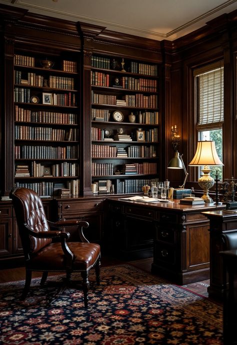 Old Money Living Room Chess Board Living Room, Old English Study, Old Money Home Office, Old Study Room, House Study Room, Vintage Study Room, Fairytale Interior, Old Money Homes, Old Money Living Room