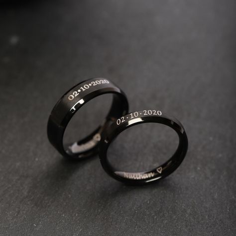 This Promise Couples Rings for you and your lover. You Can customize it with Engraving a Special Date / Name / Phrase Inside and the outside the Ring. It's a perfect gift for your boyfriend, husband or your loved one... Perfect for any outfit or occasion.  One of the most unique gift for couple. Note : If you want two men style, just let us know at the personalization box or message us. ❥ Why choose this product * People with allergies to jewelry can wear tungsten jewelry because it is naturally Rings To Get Your Boyfriend, Promise Rings For Men Boyfriends, Unique Gifts For Men Boyfriends, Guy Promise Rings Boyfriends, Men Promise Rings Boyfriends For Him, Men Promise Rings Boyfriends, Matching Gifts For Boyfriend, Promise Gifts For Boyfriend, Mens Promise Ring Boyfriends