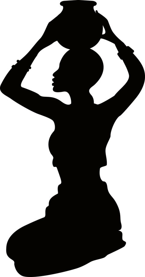 How To Draw Vector Art, African Women Art Drawing, African Silhouette Art, Black Silhouette Art Ideas, Black African Woman Art, Silhouette Art Stencils, African Woman Drawing, Silhouette Art Ideas, Silhouette Images Free