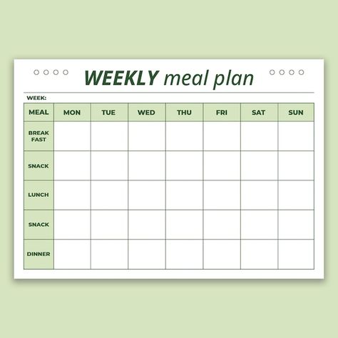 Free vector simple weekly diet meal plan... | Free Vector #Freepik #freevector #lesson-plan #weekly-plan #template-schedule #weekly-schedule Weekly Meal Plan Template, Diet Schedule, Fitness Tracker Printable, Diet Planner, Meal Planning Template, Weekly Meal Plan, Planner Pdf, Planner Printables Free, Weekly Meal Planner