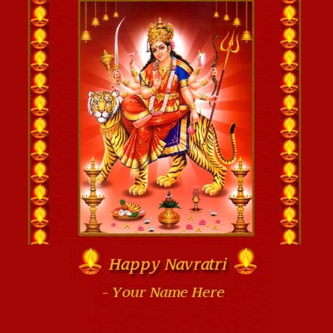 name on happy navratri wishes with maa ambe images Jai Mata Di Wallpaper, Maa Durga Hd Wallpaper, Durga Chalisa, Happy Navratri Wishes, Navratri Puja, Ambe Maa, Maa Durga Photo, Maa Image, Durga Ji