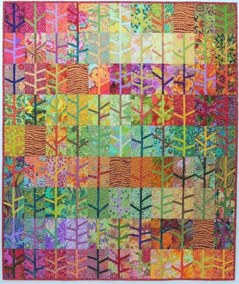 Arboretum | SpringLeaf Studios | Bloglovin’ Pictorial Quilts, Tree Quilt Pattern, History Of Quilting, Kaffe Fassett Quilts, Fabric Tree, Kaffe Fassett Fabric, Batik Quilts, Landscape Quilts, Fall Quilts