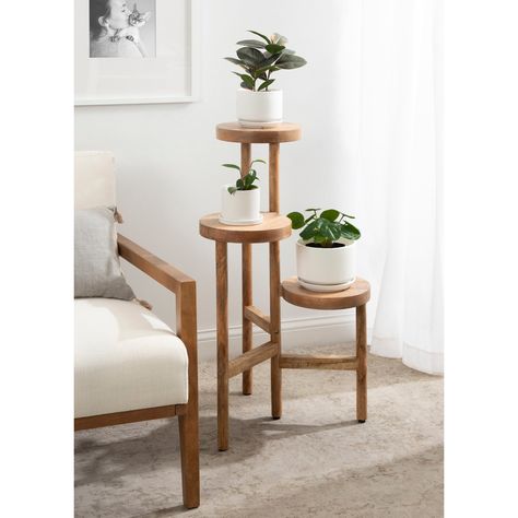 Add a refreshing element of nature to your home by using the Fitley plant stand for your favorite greenery. Unique Plant Stands Indoor, Corner Plant Stand Indoor, Table For Plants, Stand For Plants, Plant Stand Table, Plants Stand, Wooden Plant Stand, Indoor Plant Stand, Zimmer Diy