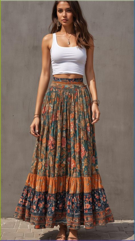 30+ Classy Summer Outfits For Ladies 2024 - Fashion Tips Tricks Guatemala Trip Outfits, Skirt Long Outfits, Guatemala Outfits Ideas, Summer Outfits For Ladies, Boho Outfits Summer, Outfit Ideas Boho, Boho Outfit Ideas, Long Skirt Outfits For Summer, Outfits For Ladies