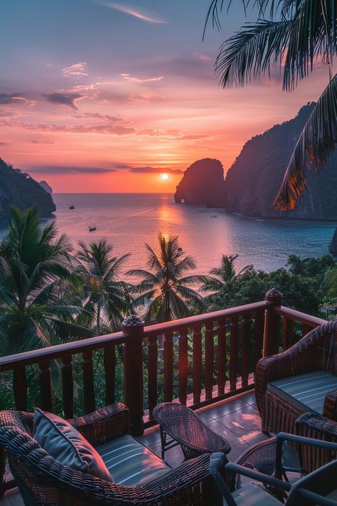 Serene sunset views in Ko Phi Phi Exotic Holiday, Scenic Travel, Most Romantic Places, Small Hotel, Beautiful Places Nature, Romantic Places, Top Hotels, Sunset Views, World Heritage Sites