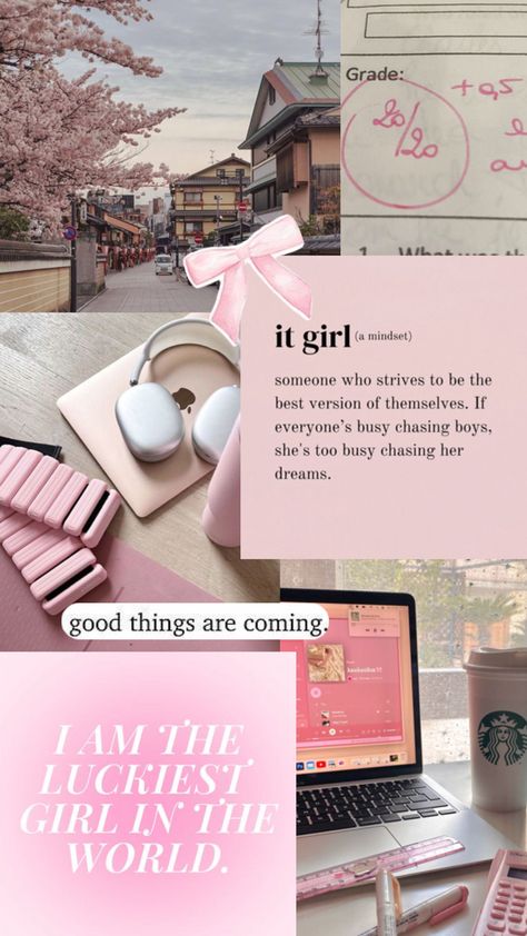 pink vision board Pink Vision Board, Pink Academia, Pretty School Supplies, Vision Board Wallpaper, Diy Room Decor For Teens, Good Morning Gorgeous, Iphone Wallpaper Classy, Pink Wallpaper Girly, Custom Ipad