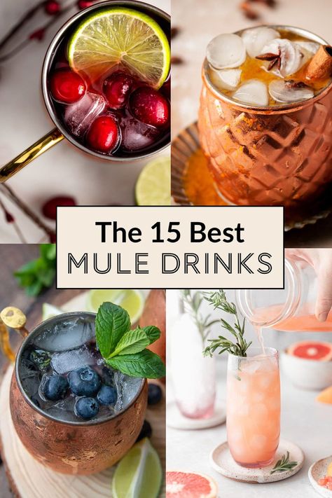 This collection of mule drinks include all the best moscow mule cocktails you have to try making at home. There are so many moscow mule variations that experiment with different types of flavors. Some are fruity summer drinks, some are seasonal, festive flavors. You will definitely find a variation you love in this list. Moscow Mule Drink Recipes, Mule Cocktails, Best Moscow Mule, Moscow Mule Drink, Mule Drink, Drinks To Make, Moscow Mule Cocktail, Moscow Mule Recipe, Mule Cocktail