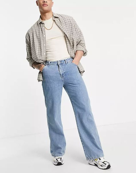 Acid Wash Jeans Outfit, Blue Jeans Outfit Men, Light Blue Jeans Outfit, Wash Jeans Outfit, Jeans Pants Outfit, Baggy Jeans Outfit, Jeans Outfit Men, Blue Jean Outfits, Pants Outfit Men