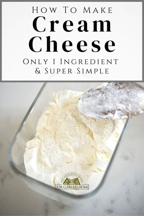 Cream Cheese At Home, Homemade Cream Cheese Recipe, Cream Cheese Homemade, Cheese Recipes Homemade, Cheese Making Recipes, Cheese At Home, Homemade Cream Cheese, Diy Cheese, How To Make Cream