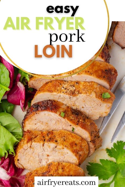 Cooking a pork loin is now even easier! My Air Fryer Pork Loin is tender, juicy, seasoned just right, and ready in just 20 minutes. Pork Loin Air Fryer Recipe, Air Fry Pork Loin, Pork Loin In Air Fryer, Pork Loin Air Fryer, Air Fryer Recipes Pork Loin, Air Fryer Pork Loin, Cooking Pork Loin, Air Fryer Recipes Pork, Air Fryer Recipes Appetizers