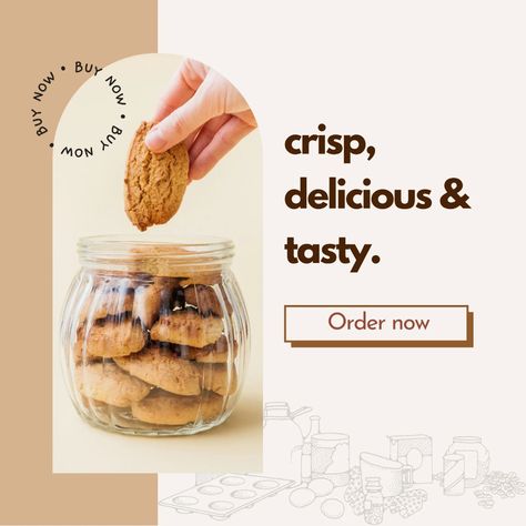 Templates Snack Ads, Food Instagram Post, Baking Photography, Cookies Branding, Cookie Bakery, Beige Minimalist, Bakery Branding, Dessert Photography, Cookie Business