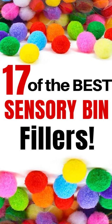 Sensory Bin Supply List, Small Sensory Bin Ideas, Sensory Tables For Kindergarten, Ball Study Sensory Table, Big Sensory Bin Ideas, Quick Sensory Bin Ideas, What To Put In Sensory Bin, Sensory Tables Ideas, Pompom Sensory Bins