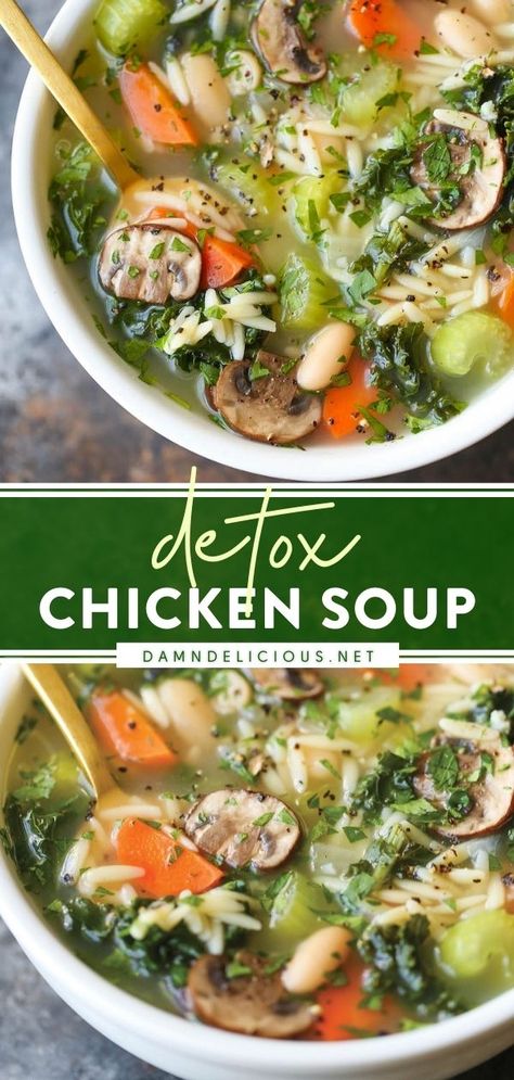 DETOX CHICKEN SOUP Detox Chicken Soup, Easy Healthy Soup, Veggie Soup Recipes, Health Dinner, Veggie Soup, Easy Soups, Easy Soup Recipes, Healthy Soup Recipes, Healthy Soup