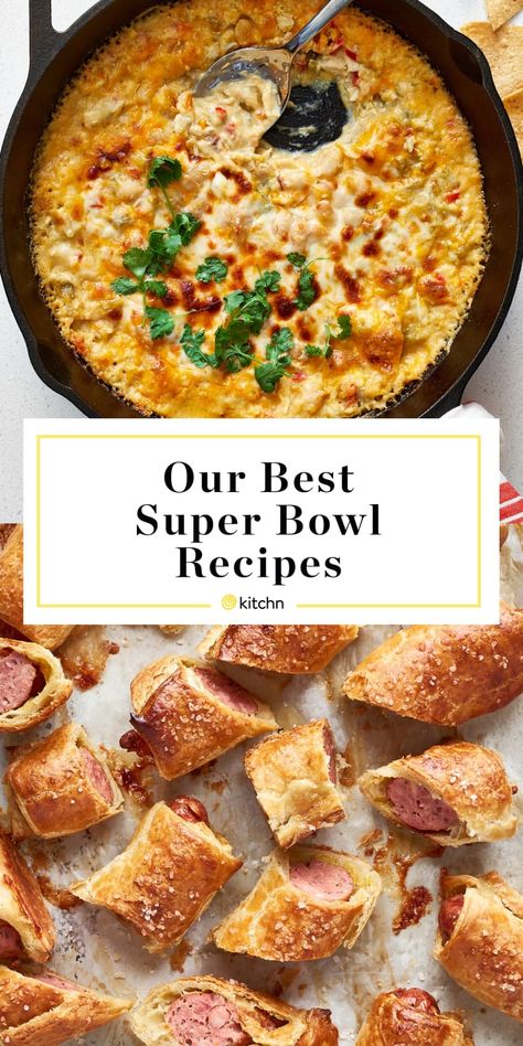 35+ Super Bowl Recipes for a Game Day Feast | Kitchn Football Food Appetizers, Best Superbowl Food, Hot Dips, Superbowl Desserts, Easy Super Bowl, Super Bowl Recipes, Football Party Foods, Bowl Party Food, Superbowl Appetizers