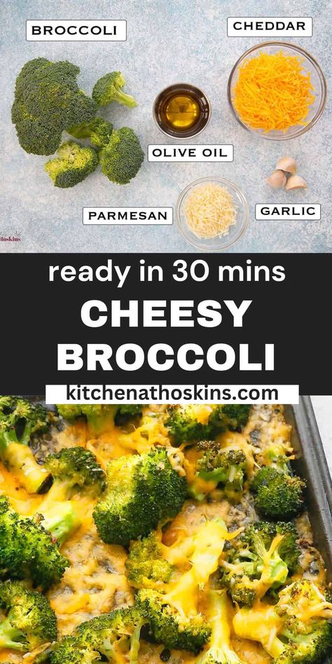 Broccoli and Cheese makes an irresistible combination and is a tasty way to eat your veggies! Elevate your oven roasted broccoli to the next level with this effortless, tasty and cheesy side dish that is ready in under 30 minutes. Baked Broccoli Oven Cheese, Broccoli Cooked In Oven, Broccoli Foil Packets Ovens, Oven Broccoli And Cheese, Broccoli Baked In Oven Cheese, Baked Broccoli With Cheese, Oven Brocolli Recipes, Baked Cheese Broccoli, Oven Roasted Brocolli Recipes