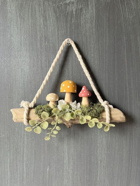 Mushroom Wall Hanging, Whimsical Nursery Decor, Cottagecore Crafts, Mushroom Crafts, Whimsical Nursery, Cottagecore Decor, Mushroom Decor, Birthday Gifts For Best Friend, Mushroom Art