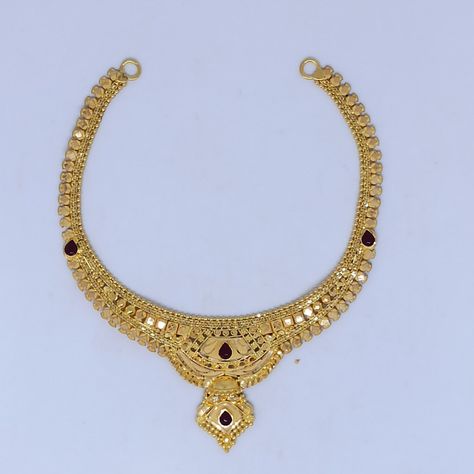 Gold Plain Necklace, Plain Necklace Gold, Plain Gold Necklace Designs, Mahalakshmi Jewellers, Plain Gold Necklace, Plain Necklace, Indian Gold Necklace Designs, Customised Jewellery, Vaddanam Designs