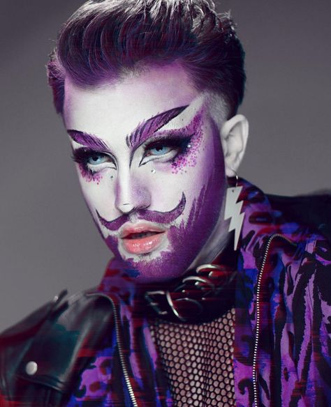 Drag King Makeup, Makeup For School, Makeup Cosplay, Drag Make-up, Drag Queen Makeup, Nails And Spa, Special Nails, Drag King, Face Art Makeup