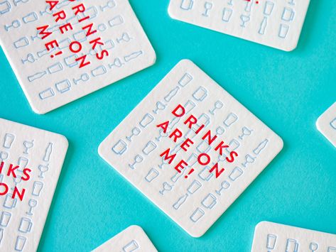 Letterpress Coasters, Paper Coasters, Letterpress Paper, White Coasters, Hot Foil Stamping, Wedding Coasters, Paper Coaster, Coaster Design, Custom Coasters