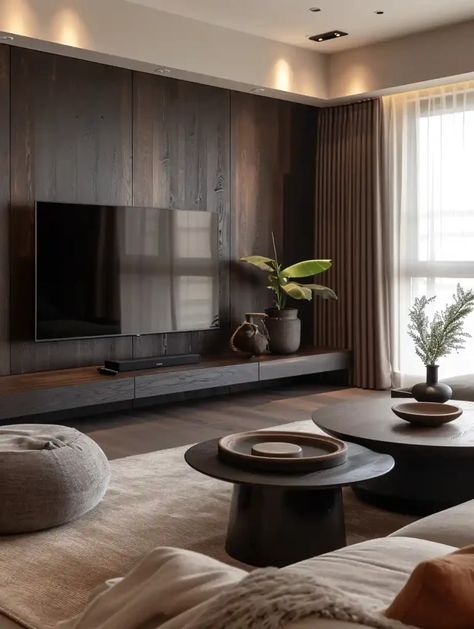 Tv Wall Decor Ideas, Living Room Wall Units, Tv Room Design, Tv Wall Decor, Furniture Design Living Room, Tv Wall Design, Wall Decor Ideas, Wall Mounted Tv, Living Room Design