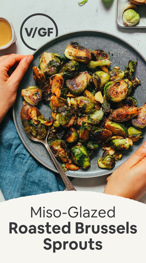 Meatless Dishes, Miso Glaze, Roasted Brussels Sprouts, Roasted Brussel, Sprout Recipes, Roasted Brussel Sprouts, Baked Salmon, Brussels Sprouts, Brussel Sprouts