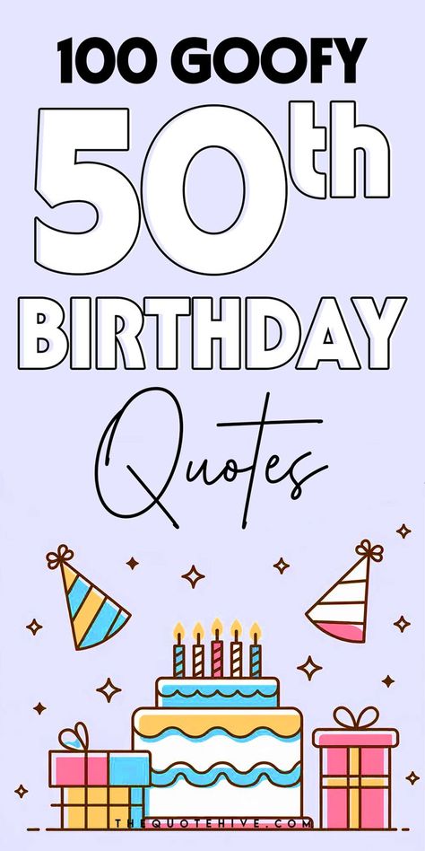 Make their 50th birthday joyful with these 50th birthday quotes and birthday verses for cards that bring laughter. 50th Birthday Inspirational Quotes, Brother 50th Birthday Quotes, 50th Birthday Cards For Men Diy, 50th Birthday Memes For Him, 50th Quotes Funny, 50th Birthday Poems For Women, Turning 50 Quotes Humor For Men, Quotes For 50th Birthday Men, 50th Birthday Cards For Women Funny