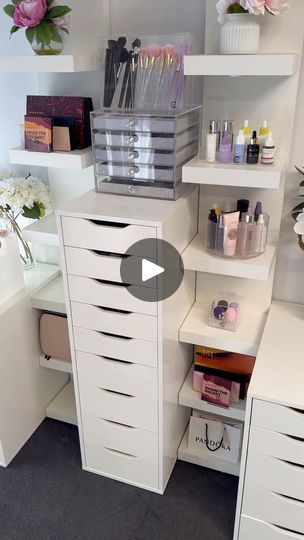 Ikea Alex Drawers Makeup, Ikea Lack Shelf, Alex Drawer Organization, Ikea Makeup Storage, Vanity Collections, Pieces Makeup, Ikea Makeup, Alex Drawers, Lack Shelf