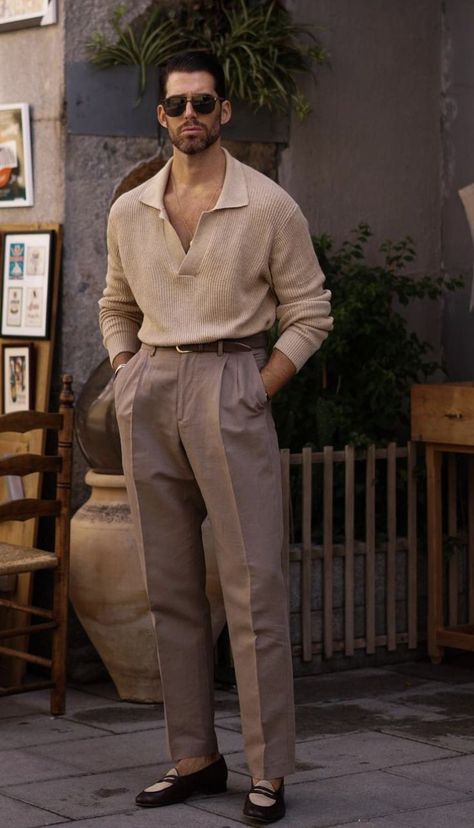 Trousers Outfit Men, Office Old Money, 남성 근육, Old Money Fashion, Old Money Outfits, Smart Casual Menswear, Polo Outfit, Money Fashion, Aesthetic Outfits Men