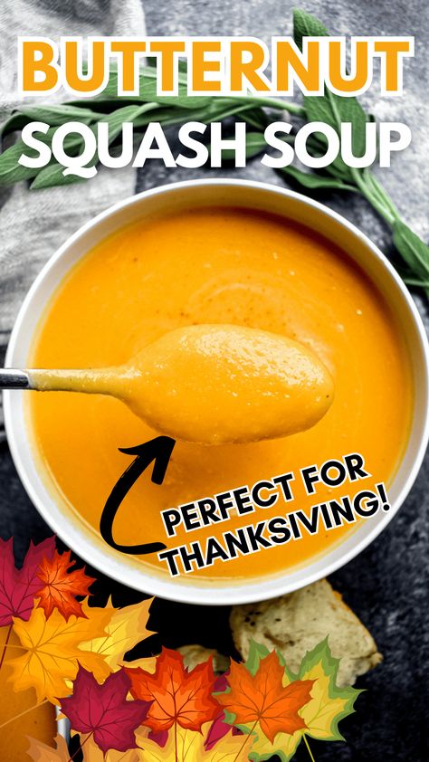 There's no roasting necessary for this easy butternut squash soup recipe! This filling and creamy butternut squash soup with coconut milk is made entirely in an Instant Pot or on the stovetop and is the ultimate heartwarming comfort food. It's also naturally vegan, gluten free, dairy free, and easy to make in under an hour! | instant pot soup | thanksgiving soup | thanksgiving appetizer | best butternut squash soup | easy soup recipes Easy Butternut Squash Soup, Butternut Squash Vegan, Thanksgiving Soups, Best Butternut Squash Soup, Creamy Butternut Squash Soup, Easy Butternut Squash, Butternut Squash Soup Recipe, Creamy Butternut Squash, Butternut Soup