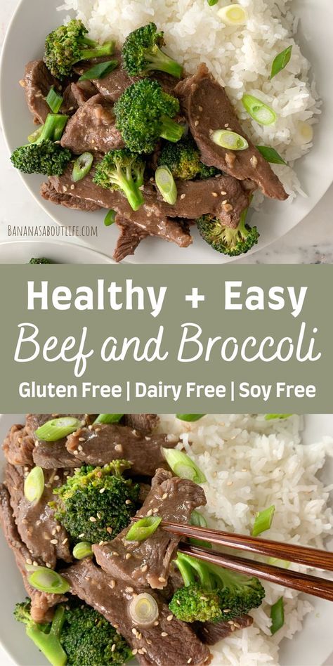 healthy beef and broccoli Dairy And Soy Free Fast Food, Soy Free Dinner Recipes, Gluten Free Dairy Free Recipes Breakfast, Gluten Free Dairy Free Recipes Dessert, Gluten Free Dairy Free Recipes Dinner, Healthy Beef And Broccoli, Beef And Broccoli Recipe, Easy Beef And Broccoli, Dairy Free Recipes Dessert