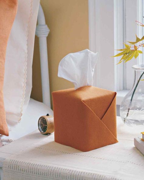 Felt Crafts | Martha Stewart Box Covers Diy, Martha Stewart Crafts, Trendy Sewing, Tissue Box Holder, Tissue Box Cover, Sewing Box, Felt Diy, Tissue Box Covers, Tissue Box