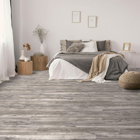 Gray Floors Bedroom, Lantai Vinil, Grey Laminate Flooring, Grey Wood Floors, Installing Hardwood Floors, Grey Laminate, Luxury Vinyl Plank Flooring, Grey Flooring, Vinyl Plank Flooring