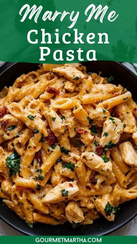 Marry Me Chicken Recipe Pasta, Marry Chicken Pasta, Marinera Pasta Recipes, Recipes For Date Night At Home, Chicken Thighs Pasta Recipes, Instant Pot Marry Me Chicken Pasta, Pasta With Chicken Thighs, Comfort Pasta Recipes, Chicken Pasta Recipes Crockpot