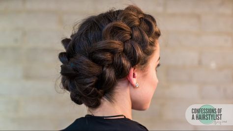 Check YouTube "confessions of a hairstylist" Star Wars Hair, Dutch Braid Updo, Long Box Braids, Halo Hair, Flower Girl Hairstyles, Crown Braid, Braided Hairstyles Tutorials, Dutch Braid, Braided Updo