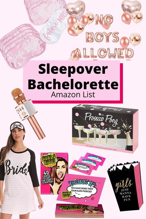 Bachelorette Sleepover Party, Sleepover Bachelorette Party, Sleepover Bachelorette, Bachelorette Slumber Parties, Bachelorette Sleepover, Adult Slumber Party, Bachelorette Party Theme, Amazon List, Bachelorette Party Accessories