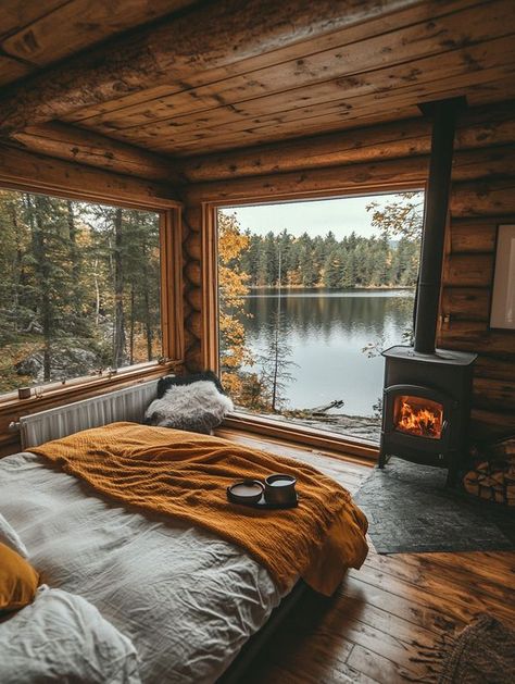 Off Grid Living Log Cabin Living, Log Home Interiors, Cabin Aesthetic, Cabin Living, Cabins And Cottages, Cabin Life, Cozy Cabin, House Goals, Cabin Homes