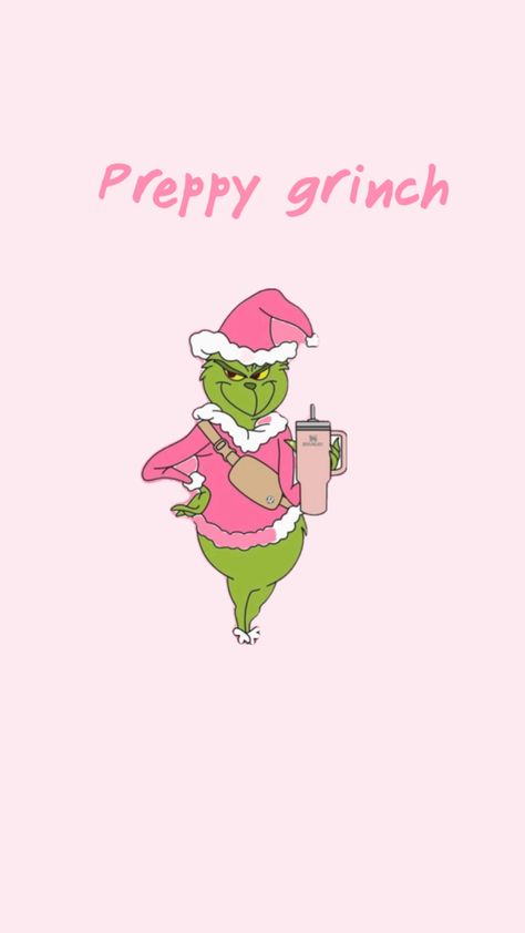 Preppy grinch wallpaper for Christmas!! Cute Christmas Wallpaper Grinch, Wallpaper For Christmas, Preppy Grinch, Pink Christmas Iphone Wallpaper, Grinch Wallpaper, Funny Christmas Wallpaper, Christmas Phone Backgrounds, Cute Christmas Backgrounds, Christmas Wallpaper Ipad