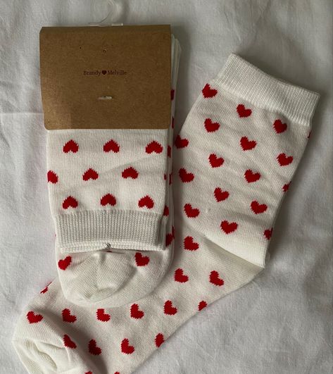 Brandy Melville Heart Socks, Christmas Wishlist For Teens, Heart Socks, Cute Socks, Birthday Wishlist, Red Hearts, Mode Inspo, Cute Fits, Christmas Wishlist