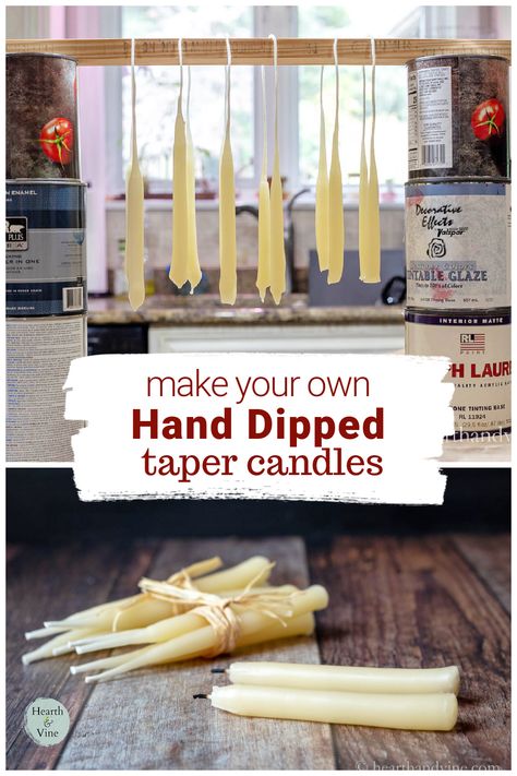 Making Dipped Candles, How To Make Long Candles Diy, Diy Mini Taper Candles, Stick Candles Diy, How To Dip Candles, How To Make Tapered Candles, Beeswax Taper Candles Diy, How To Make Stick Candles, Hand Dipped Candles Diy